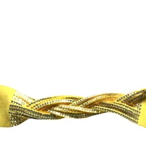 Mustard yellow braided snap bracelet.